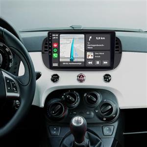 ACAVICA Autoradio Android per Fiat 500 2007-2015 - 9" Schermo Touch HD, Wireless CarPlay/Android Auto, Bluetooth 5.0, DSP Audio, GPS, WiFi, FM/DAB+, Stereo, Plug & Play, Supporto Retrocamera