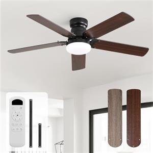 Sofucor 107cm Ventilatore da Soffitto con Luce LED, Dimmerabile 3CCT, Telecomando, 6 Velocità, Timer, Silenzioso Lampada Ventilatore da Soffitto per Soggiorno, Cucina