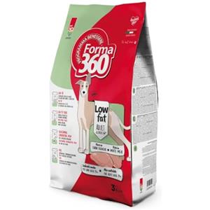 Forma 360 Crocchette per Cani Adulti Sovrappeso e Sterilizzati - Low Fat per Controllo del Peso - Carni Bianche - Forma360 - 3 kg