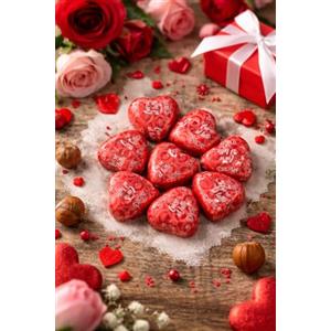 Generico Boero Dulciar Cuori al Latte Ripieni di Crema alla Nocciola - Cioccolatini a Cuore Incartati Singolarmente - Sacco da 1 Kg - Dolciumi Artigianali Italiani