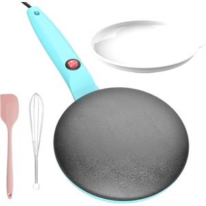 lyanny Crepiera Elettrica, Crepiera Istantanea con Manico Antiaderente, Crepiera Elettrica Istantanea Antiaderente da 20 cm, Controllo Automatico della Temperatura, Facile Pulizia