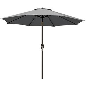 Arreditaly Ombrellone Da Giardino Parasole Per Balcone Con Air Vent Inclinazione Regolabile Apertura A Manovella Anti UV Impermeabile Per Mare Spiaggia Piscina Terrazzo 2.7 M (Grigio)