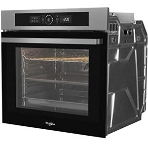 Whirlpool AKZ9635IX Forno Da Incasso Multifunzione, Calore Girevole o Pulsato, 73L, Porta Fredda (4 Vetri), Acciaio Inossidabile, Nero, Classe A+