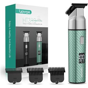 VOYOR Rasoio Elettrico Per Uomo, Depilatore Corpo Uomo Impermeabile, Tagliacapelli Con Pettini Regolabili, USB Ricaricabile, Rasoio Intimo Elettrico Per Viso, Braccia, Petto, Gambe HT310 (Verde)