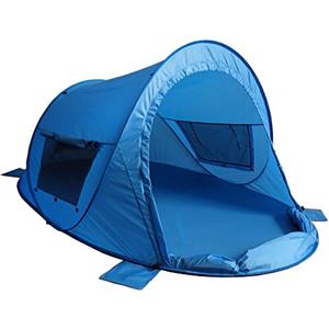 outdoorer, Tenda a conchiglia da spiaggia di Zack Premium Family, tenda da spiaggia pop up e richiudibile, protezione UV 80 certificata per la spiaggia, blu
