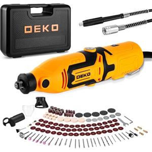 DEKOPRO Kit di utensile multifunzione 170W: DEKOPRO 126pc Kit Multiuso per DIY, Mini trapano elettrico per legno/metallo - con albero flessibile per rettifica, incisione, lucidatura, pulizia (Giallo)
