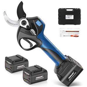 SWANSOFT Forbici Potatura Elettriche da 40mm con 3 batterie da 21 V 2,5 Ah, potente cesoia a batteria per frutteto, vigneto e ulivo 8605Pro