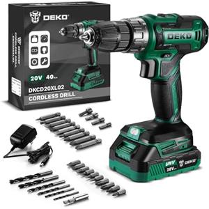 DEKOPRO Kit Trapano a Batteria: DEKOPRO 20V 30 Pezzi Avvitatore a Batteria 40N.m - Con Batterie e Caricabatterie Trapano Avvitatore Per Progetti Domestici, Fai da te