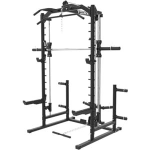 Toorx WLX-90 [Smith Machine Power Rack Stazione Sollevamento Pesi] Multifunzionale con Cavi Pulley Lat Machine Squat Rack Chin Up Barra Tricipiti Allenamento Forza Casa Palestra
