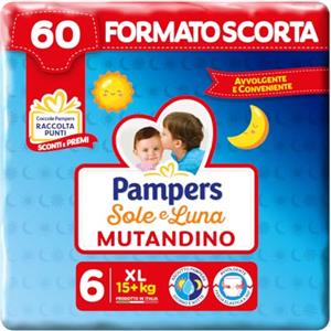 Pampers Sole e Luna Mut Maxi, Taglia 4 (8-15 kg), 60 Pannolini Bambino