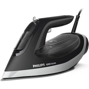 Philips Serie 6000 Ferro da Stiro a Vapore - OptimalTEMP anti-bruciatura, colpo di vapore 190 g, vapore continuo 45 g/min, piastra SteamGlide Plus, anti-goccia e spegnimento automatico (DST6120/80)