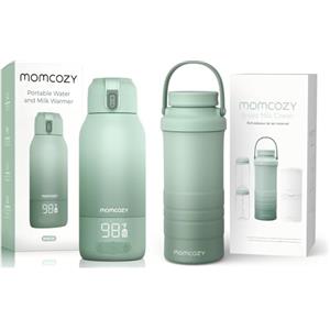 Momcozy Scaldabiberon Portatile, Riscaldamento Rapido e Lunga Durata della Batteria,Momcozy Refrigeratore portatile per latte materno per esterni (628 ml), raffreddamento totale a 360°
