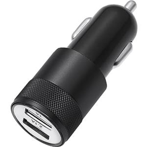 BESTonZON 2.1a Caricatore Auto Usb Doppio Presa Porte e Ricarica Veloce in Alluminio Adattatore Accendisigari Per Smartphone e Tablet Nero Compatto e Leggero