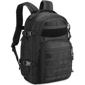 Explokit Zaino tattico militare, 30 l, 3 giorni, per escursioni, caccia, trekking, campeggio e altre attività all'aperto, #01-nero, Mittelgroße