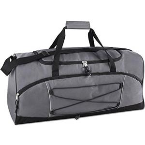 Trail maker Borsone da 60 litri, resistente, extra large, per attrezzature sportive, palestra, viaggi, per uomini e donne, Grigio, L, Da viaggio