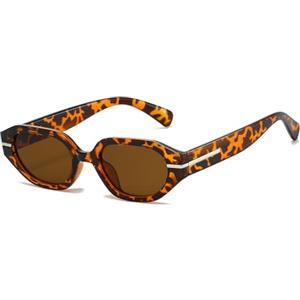 YAMEIZE Retrò Occhiali da Sole Ovali per Donna Uomo Vintage Occhiali da Sole Piccoli Ovali Gatto Occhio Anni 90 con Cornice Spessa UV400 Protezione