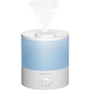 MEGAWISE - Umidificatore per camera da letto, stanza dei bambini, ufficio e piante, 1,5 L, diffusore di oli essenziali, con nebulizzazione regolabile, ultrasonico silenzioso 25 dB, fino a 10 ore