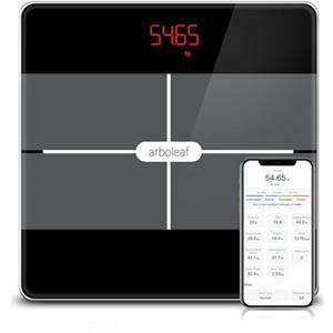 arboleaf Bilancia per il Peso Corporeo, Bilancia Pesapersone Digitale Bluetooth Bilancia per il Grasso con 13 Analizzatori di Composizione Corporea per BMI, Traccia Della Massa Muscolare, 180kg