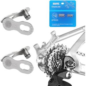 Lunaanda Quick Link Connecting Chain Set - 2 Pieces Standard Connettori per Catena in Acciaio for Bicicletta - Facili da Rimuovere, Durevoli e Riutilizzabili - Argento