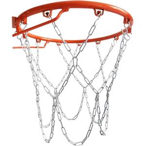 DEARBAG Rete per Canestro da Basket con 12 Ganci a S Anelli, Reti Professionali per Canestro da Basket Resistente Canestro da Pallacanestro Rete Argentata in Metallo per Indoor & All'aperto Gli Sport