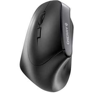 CHERRY MW 4500 LEFT, Mouse Verticale Ergonomico per Mancini, Senza Fili (2,4 GHz), Risoluzione Regolabile su 3 Livelli Fino a 1200 dpi, a Batteria, Nero