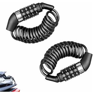 YINGLUOEU 2 Pezzi Lucchetto Bici Casco Moto 4 Cifre Portatile Antifurto Casco 150 cm Lucchetto Combinazione Per Bicicletta Per Scooter Bagagli