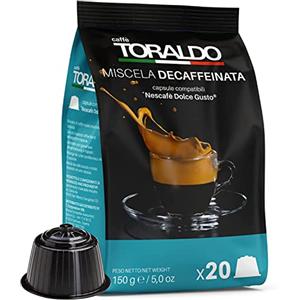 Caffè Toraldo Capsule Compatibili Dolce Gusto Dek - 100 Capsule in 5 Sacchetti
