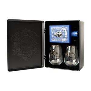 AMUERTE METAL BOX - Gin 70 cl + 2 bicchieri trasparenti (AMUERTE BLUE)