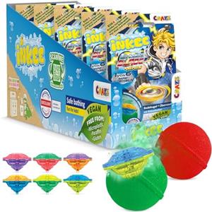 INKEE Bombe da bagno INKEE Surprise Blade - 5x bombe da bagno per bambini con sorpresa - 5 di 6 mini lame BLADE - palline da bagno 5x 100g con profumo di cioccolato e burro di cacao, verde o rosso
