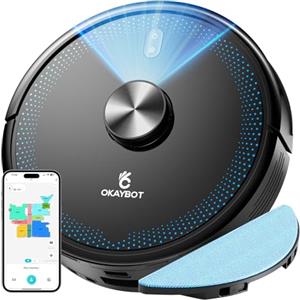 OKAYBOT V1 Robot Aspirapolvere Lavapavimenti con Mappatura, 2-in-1 Aspirapolvere Robot