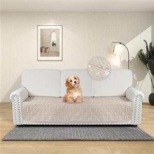 DUJUIKE Copridivano 100% impermeabile per cani, coperta per animali domestici, protezione per mobili per bambini e animali domestici, con fondo antiscivolo, per 3 posti (Crema, 76 x 180 cm)