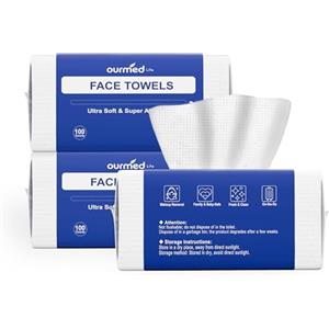 Ourmed Life Asciugamani Viso Biodegradabili Usa e Getta - Salviette Struccanti e Panni Struccanti per Skincare, Ideali per Pulizia e Adatte a Pelli Sensibili, Senza Pelucchi（300 unità ）