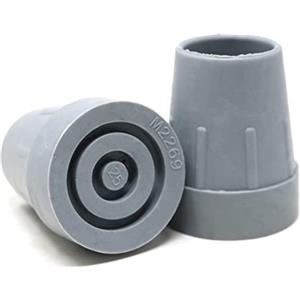 fiXte Puntali in gomma resistente con rondella in metallo installata per bastoni da 25 mm, grigio (2,5 cm)