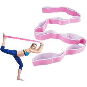 HIKPACKER Elastico Fasce di Resistenza,Yoga Stretching Band,Fascia Yoga con 9 Fisso Loop,Regolabile Fasce Elastiche Fitness,Elastico Danza,per Yogas,Pilates,Stretching,Fisioterapia,Ginnastica
