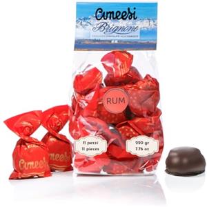 SPECIALITA' DRONERESI CONFETTERIA PASTIC Brignone - Cuneesi al Rhum - 220g - Originali Cioccolatini Artigianali Piemontesi al Liquore con Cioccolato Extra Fondente e Rhum…