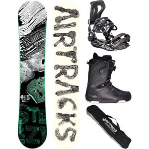 Airtracks Snowboard Set Tavola Steezy Wide Hybrid Rocker Uomo 160 - Attacchi Master - Scarponi Strong ATOP 46 - SB Bag