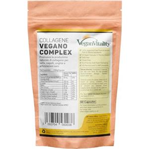 Vegan Vitality Integratore Di Collagene Vegano Con Biotina, Lisina, Silice Di Bambù, Zinco, Vitamine C, E, A. Vegetariano E Vegan Collagen. Per Pelle, Capelli, Unghie E Ossa. 2 Mesi Di Fornitura - Collagene Vegetale