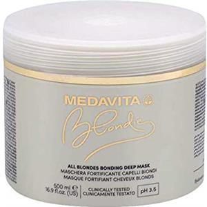 Medavita Blondie Maschera Rimpolpante 500ml per Capelli Biondi - Esalta i Riflessi e Rende i Capelli Vitali