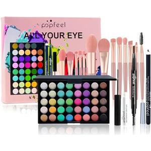Joyeee Set di Trucchi, Kit trucchi Donna Adolescenti Ragazza, Make up Set Regalo con Palette di ombretti Mascara Eyeliner Matita Sopracciglia Pennello