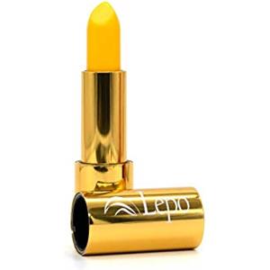 LEPO | Rossetto Cambiacolore Giallo con Estratto di Aloe, Olio di Oliva Insaponificabile e Vitamina E, Labbra Che Si Illuminano e Si Idratano con un Solo Applicazione