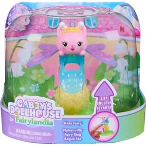 DREAMWORKS GABBY'S DOLLHOUSE Gabby's Dollhouse Fairylandia, Anello con Ali magiche per Il Gattino Baby Box con Base per Esposizione, Giocattoli per Bambini e Bambine dai 3 Anni in su