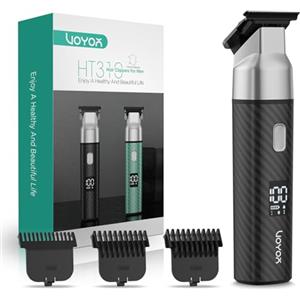 VOYOR Rasoio Elettrico Per Uomo, Depilatore Corpo Uomo Impermeabile, Tagliacapelli Con Pettini Regolabili, USB Ricaricabile, Rasoio Intimo Elettrico Per Viso, Braccia, Petto, Gambe HT310 (Nero)