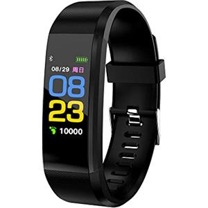 Generico Smart Band per fitbits Smart Watch, braccialetto intelligente Fitness Tracker, frequenza cardiaca, monitor della pressione sanguigna, activity tracker e braccialetto Bluetooth (NERO)
