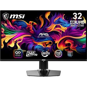 MSI MAG 321UPX QD-OLED Monitor Gaming 31.5" 4K UHD - Pannello Quantum Dot OLED (3840 x 2160), 240Hz/0.03ms, 99% DCI-P3, Display HDR True Black 400 - DP 1.4a, HDMI 2.1, USB Type-C