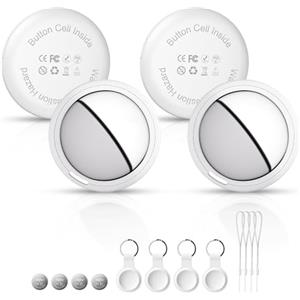 Bnlei Localizzatore Smart Air Tracker Tag Compatibile Apple Dov'è (solo iOS), Batteria di Ricambio Inclusam, Adatto per Chiavi, Portafoglio, Auto, Bicicletta, Borsa (Bianco, Confezione da 4)