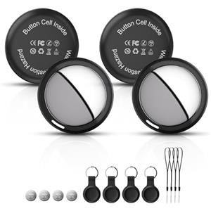 Bnlei Localizzatore Smart Air Tracker Tag Compatibile Apple Dov'è (solo iOS), Batteria di Ricambio Inclusam, Adatto per Chiavi, Portafoglio, Auto, Bicicletta, Borsa (Nero, Confezione da 4)
