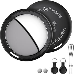 Bnlei Localizzatore Smart Air Tracker Tag Compatibile Apple Dov'è (solo iOS), Batteria di Ricambio Inclusam, Adatto per Chiavi, Portafoglio, Auto, Bicicletta, Borsa (Nero, Confezione da 2)