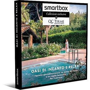 Smartbox - Cofanetto Regalo per Uomo o Donna - Oasi di incanto e Relax - Idee Regalo Originale - 1 Ingresso Giornaliero Presso Un Centro QC Terme e Un Regalo Benessere per 2 Persone