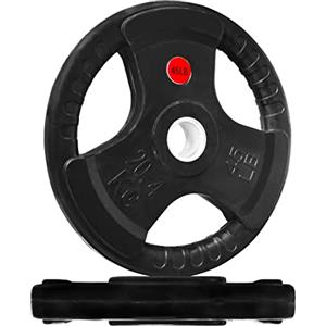 Fitvids Signature Fitness Olympic - Piastra in ghisa da 5,1 cm, per allenamento di forza e sollevamento pesi, stile rivestimento in gomma, 20,4 kg, coppia