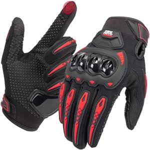 KEMIMOTO Guanti moto uomo guanti moto estivi con paraschiena e touch screen traspiranti guanti outdoor uomo donna moto scooter caccia